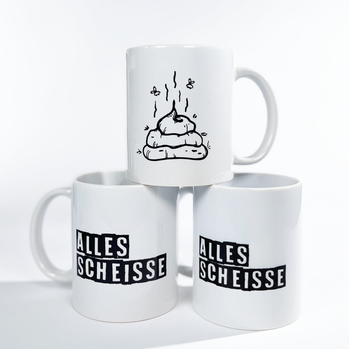 Die "Alles Scheisse" Tasse ist perfekt für schlechte Tage