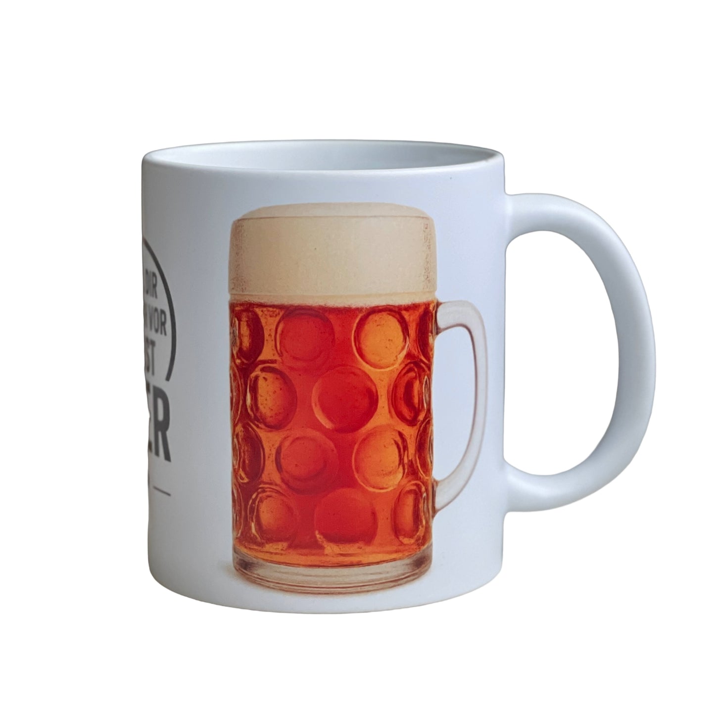 Bier-Becher "Stell dir einfach vor es ist Bier" – 350ml Tasse mit Zapfbild – Lustiges Geschenk für Büro & Bierfreunde