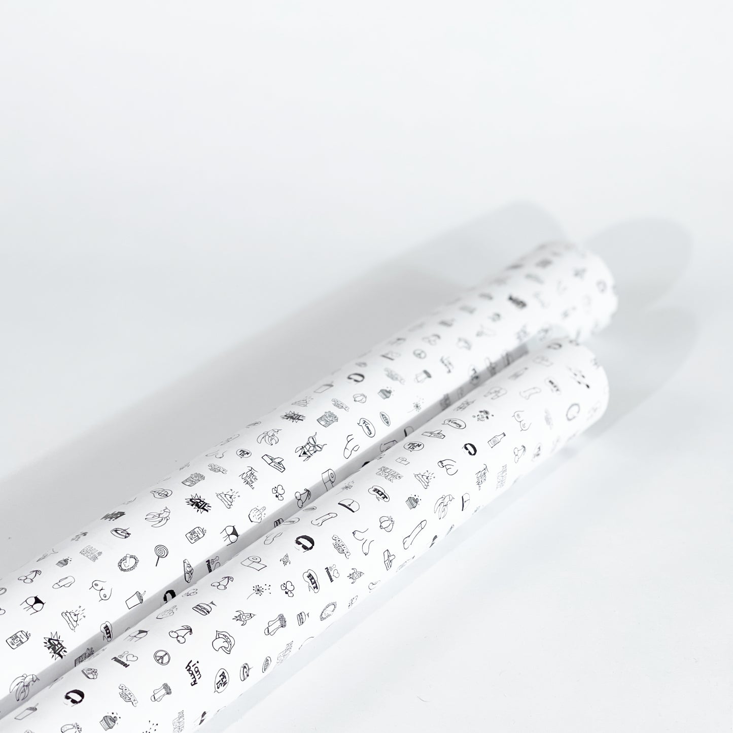 3x original "Doedelboy" Geschenkpapier Symbole | Schwarz-Weiss