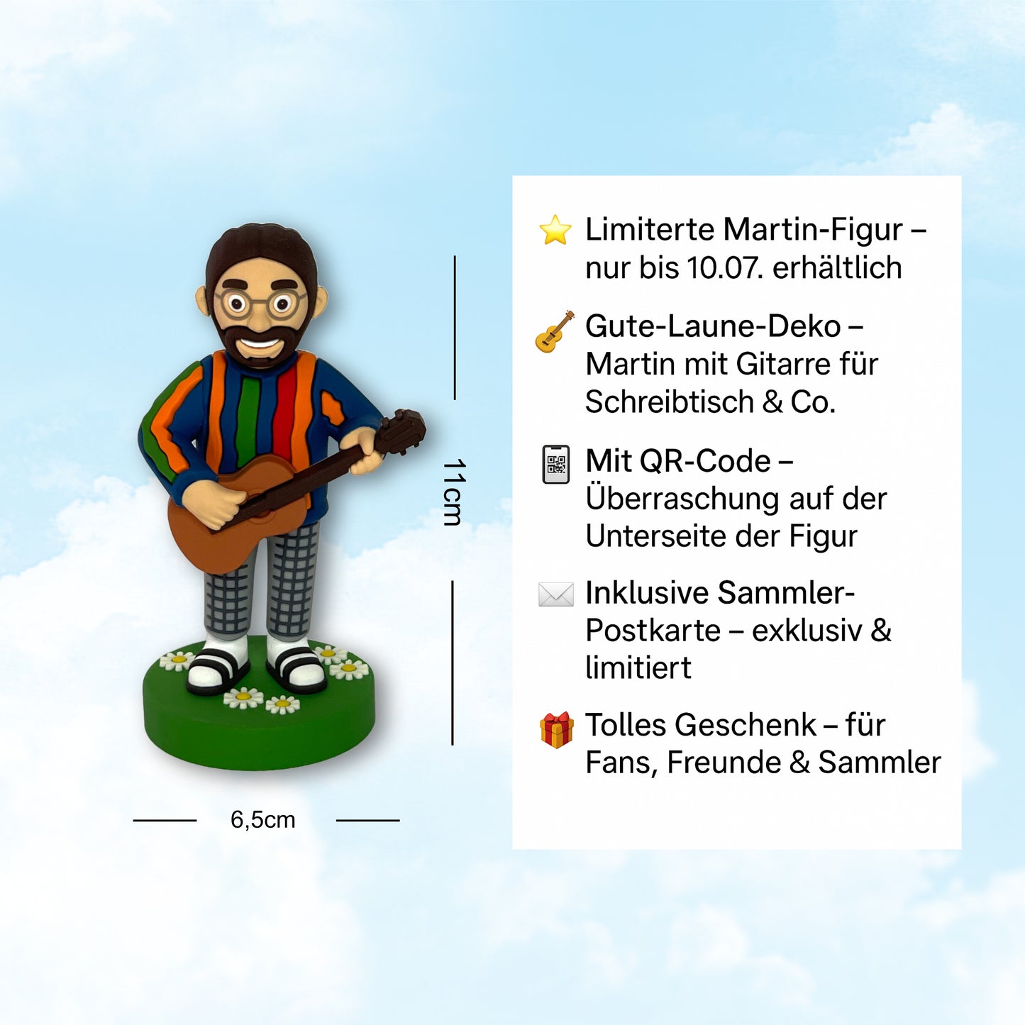 Limitierte Dein Martin Actionfigur im Vorverkauf | Mit QR-Code Überraschung & Sammler-Postkarte | Gute-Laune-Figur mit Gitarre | *Exklusiv bis 10.07. erhältlich