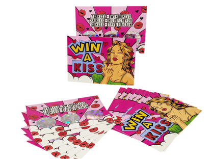 24 Rubbellose JGA Party | Junggesellenabschied Spiel | Partyrubbellose | Win A Kiss Scratchcard | JGA Spiel | Bauchladen Produkte | Verkaufen | Lustig JGA | Geld verdienen für die Party | Rubbellos | Witziges Spiel | Kuss gewinnen | Glücksspiel 12 Stück