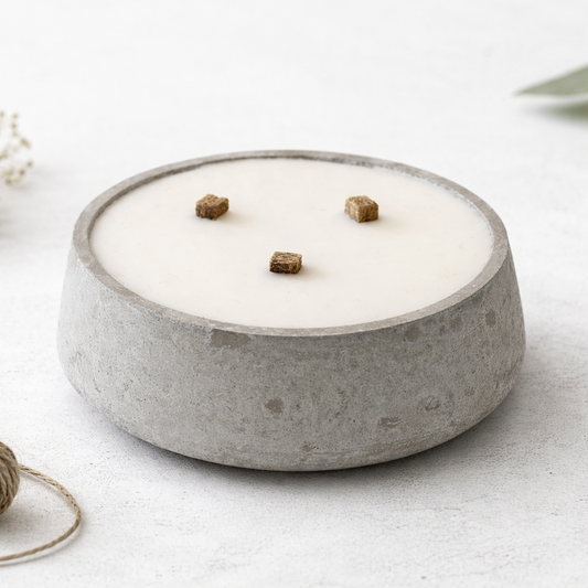 Outdoor Kerze | Betonfeuer - Dauerdocht | Wachsfresser | 3 Flammen