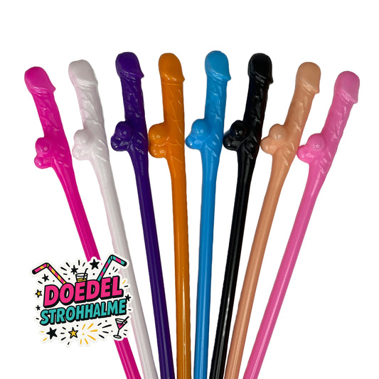 Pimmel Strohhalme 10 Stk | Bunt gemischt und perfekt für jede Party | Lustige JGA Strohhalme