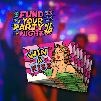 24 Rubbellose JGA Party | Junggesellenabschied Spiel | Partyrubbellose | Win A Kiss Scratchcard | JGA Spiel | Bauchladen Produkte | Verkaufen | Lustig JGA | Geld verdienen für die Party | Rubbellos | Witziges Spiel | Kuss gewinnen | Glücksspiel 12 Stück
